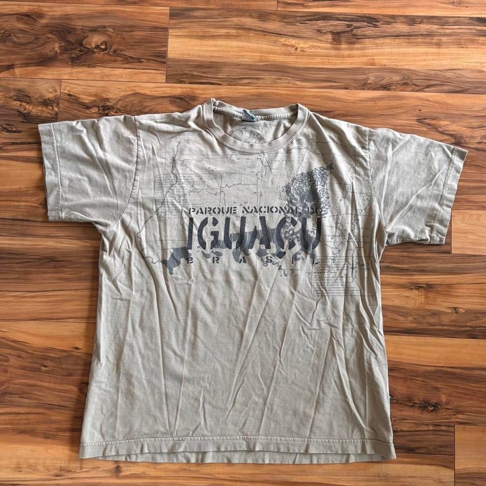 Iguaçu National Park Brazil Jaguar Map Graphic T-Shirt XL